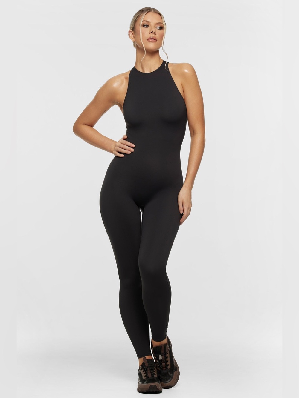 NAMA NWT Body Butter Racer Jumpsuit Black Size Large NEW